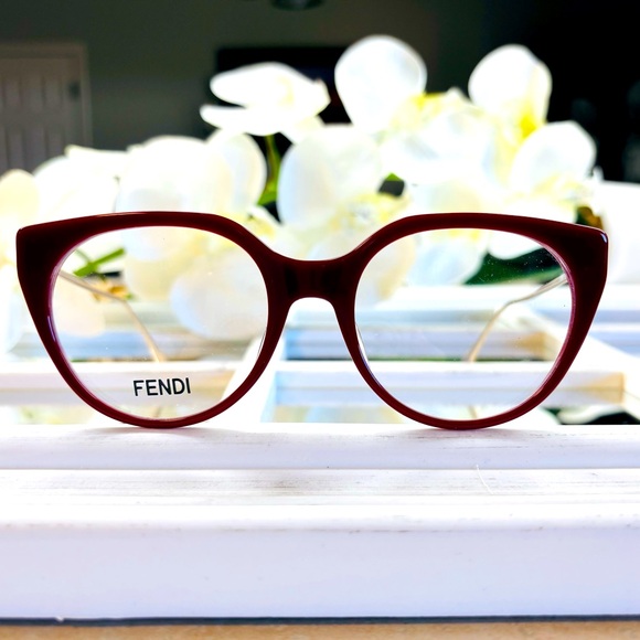 Fendi Accessories - Fendi Red & Gold  Glasses Rx Frame. Box, Cleaning cloth, FENDI pouch included.